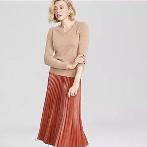 Charter Club Luxury 100% Cashmere Sweater XL Womens Extra Large Camel Tan V-Neck